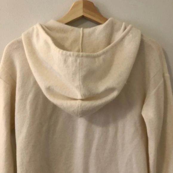 3/$25 ❥ GAP Wool Blend Off-White Zip-Up Hooded Sweater Size Small Cabincore Y2K - Picture 4 of 9